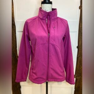 Double Diamond Women’s Pink Rose Print Jacket Size M Fleece Lined Softshell